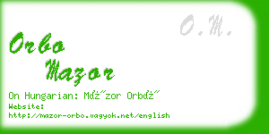 orbo mazor business card